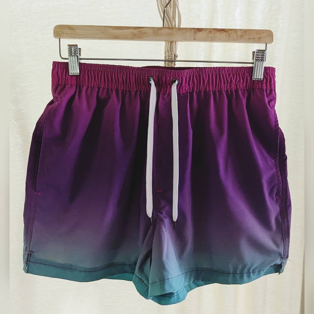 Sonoma Short Swim Trunks, Aqua Purple Gradient
